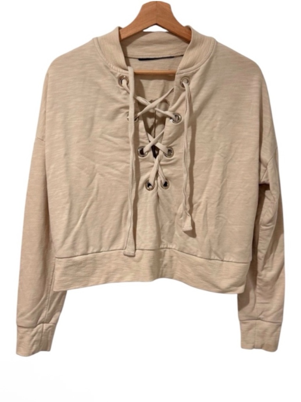 ‼️LAST CHANCE‼️ Unbranded Lace-Up Cropped Sweatshirt